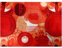 Warren Reed Abstract Red Sun pattern Chopping Board 40cm