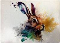 Warren Reed Hare Close Up Splashart Chopping Board