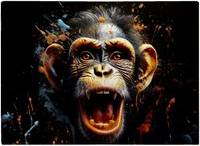 Warren Reed Monkey Face Splashart Chopping Board