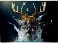 Warren Reed Stag With Splashart Chopping Board