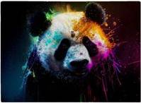 Warren Reed Panda Face Splashart Colourful Chopping Board