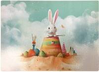 Warren Reed Rabbit On A Beach Holiday Chopping Board