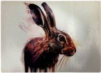 Warren Reed Hare Face Splashart Chopping Board