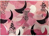 Warren Reed Abstract Pink Moon Pattern Chopping Board