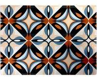 Warren Reed Blue Geometric Pattern Chopping Board 40cm
