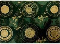 Warren Reed Abstract Green Gold Moon Pattern Chopping Board