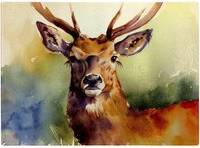 Warren Reed Splendid Stag Watercolour Chopping Board