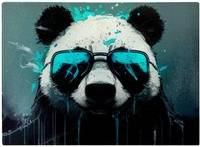 Warren Reed Panda With Blue Splashart Chopping Board