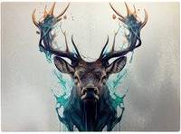 Warren Reed Stag Face Splashart Chopping Board