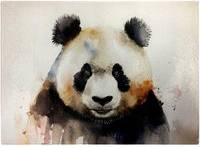 Warren Reed Panda Watercolour Chopping Board