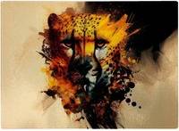 Warren Reed Cheetah Face Splashart Chopping Board