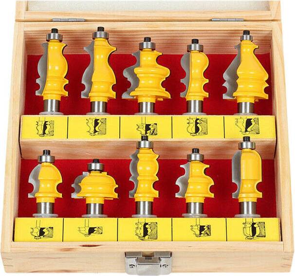 Tlily 10 Bit Architectural Molding Router Bit Set-1/2 Inch 16101