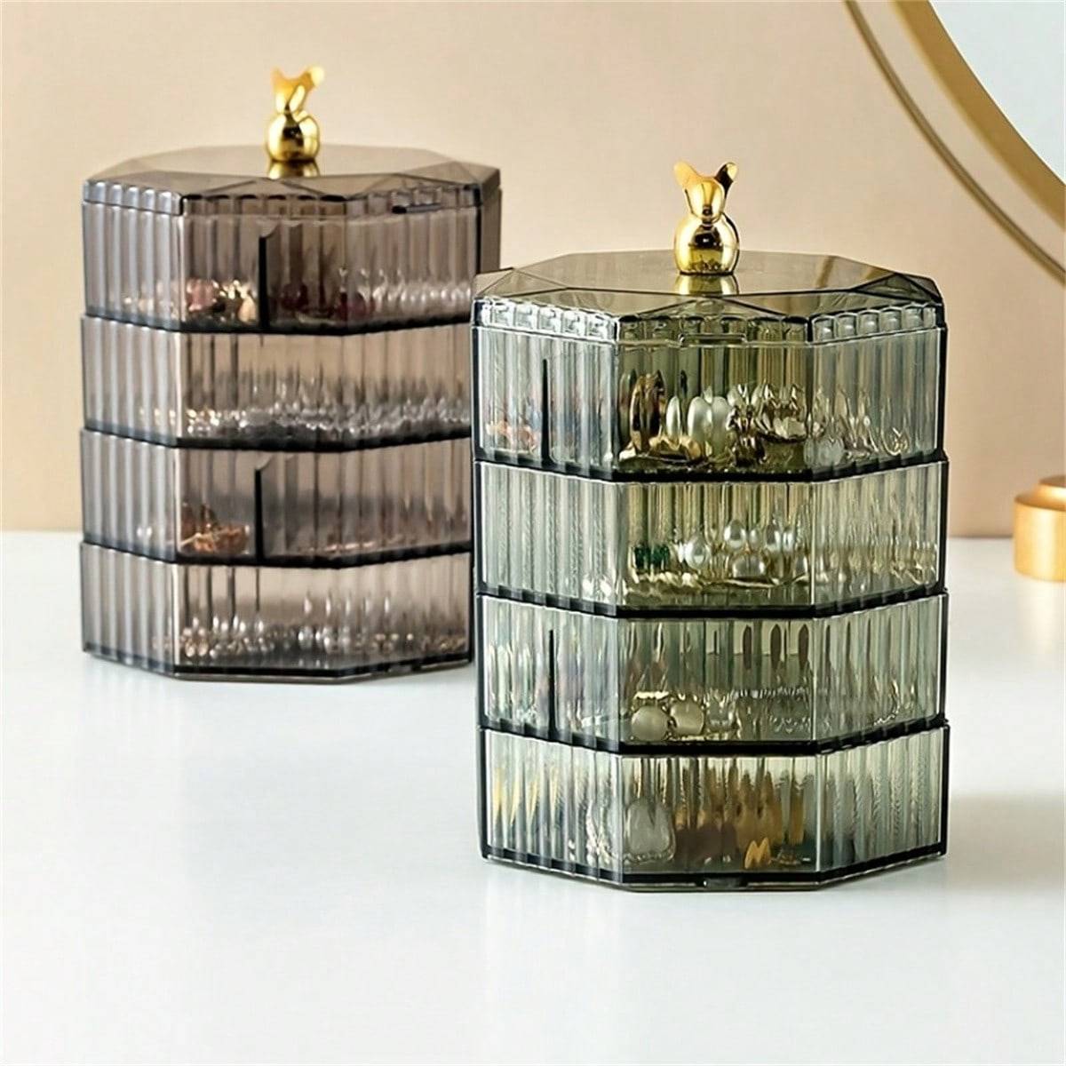 Shein Plastic Rotatable Multi-Layer Jewelry Storage Box