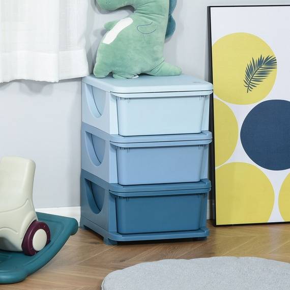 Homcom Kids Storage Units with Drawers Blue