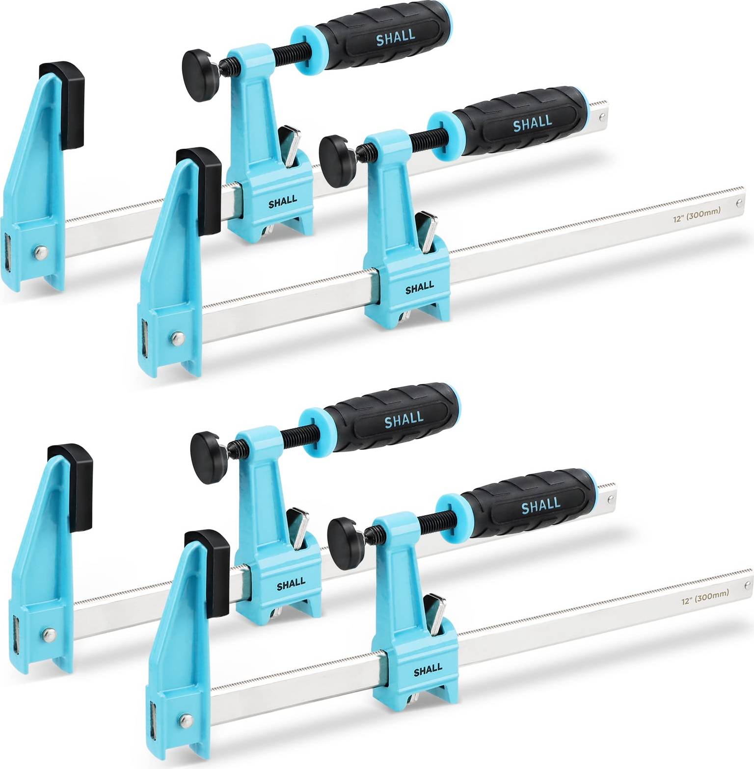 4-Pack Bar Clamps Set 12 Inch