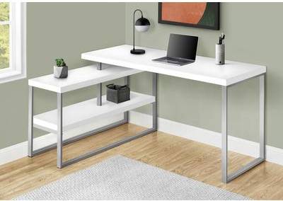White corner desk Monarch Specialties "Computer Corner Writing Desk