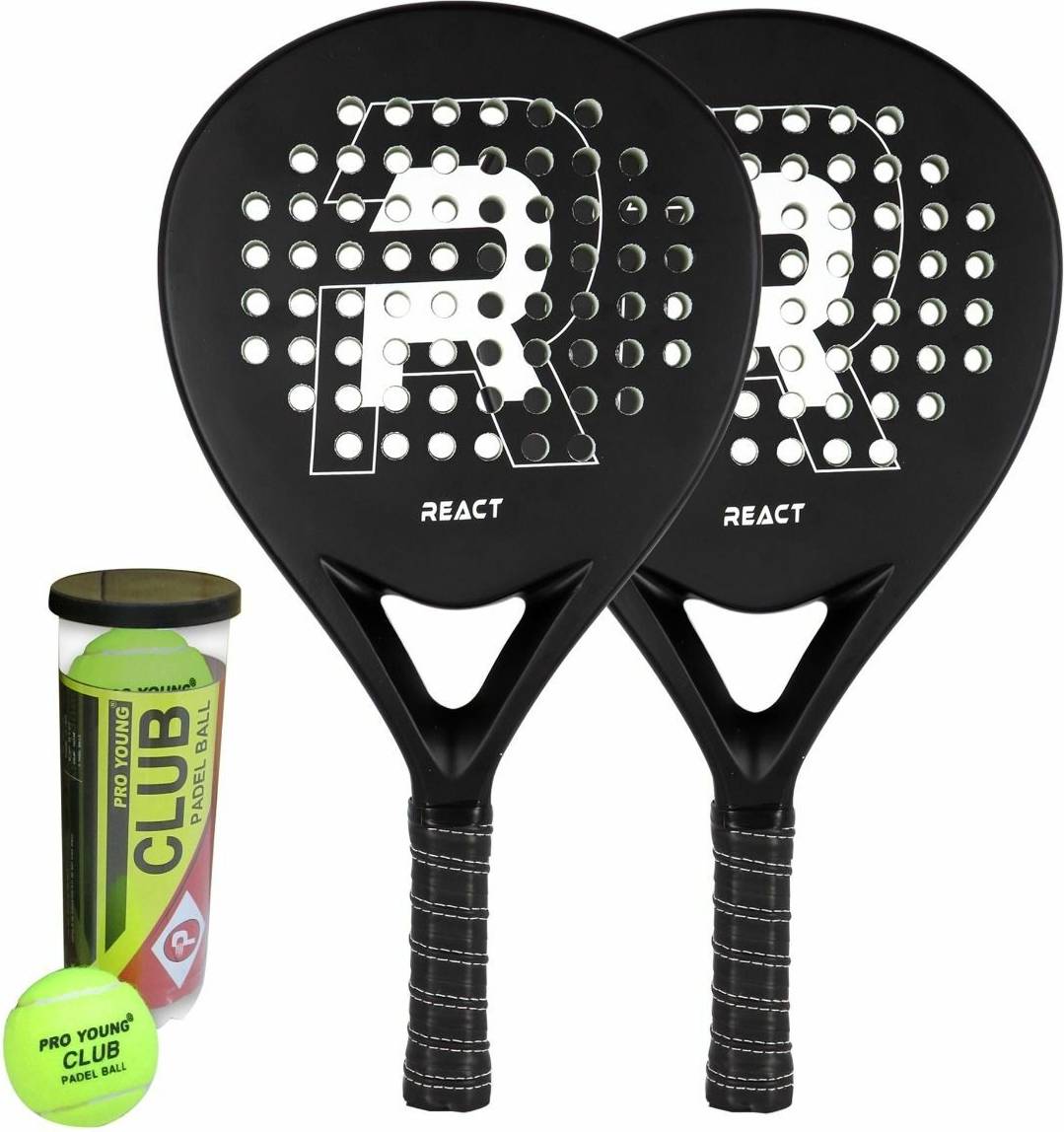 React Padelracket Med 2 Racketar Och Bollar
