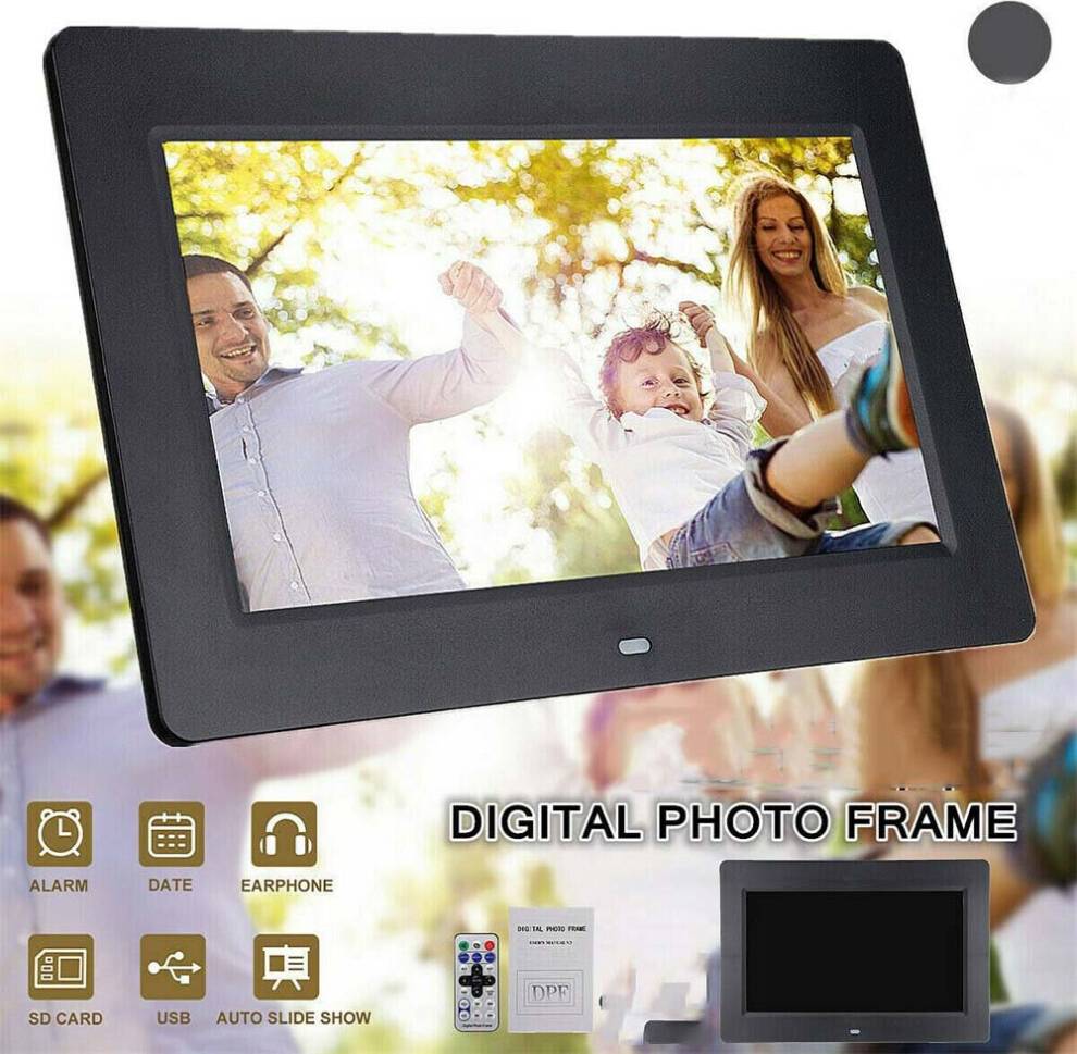 HD Digital Photo Clock MP4 Remote Control Movie Player Picture Frame