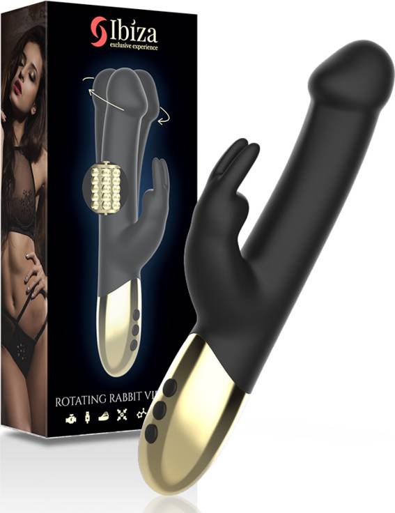 Rotating Rabbit Vibrator Black