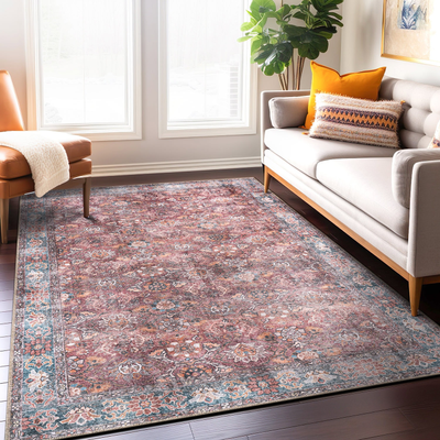 World Rug Gallery Bordered Vintage Multicolor