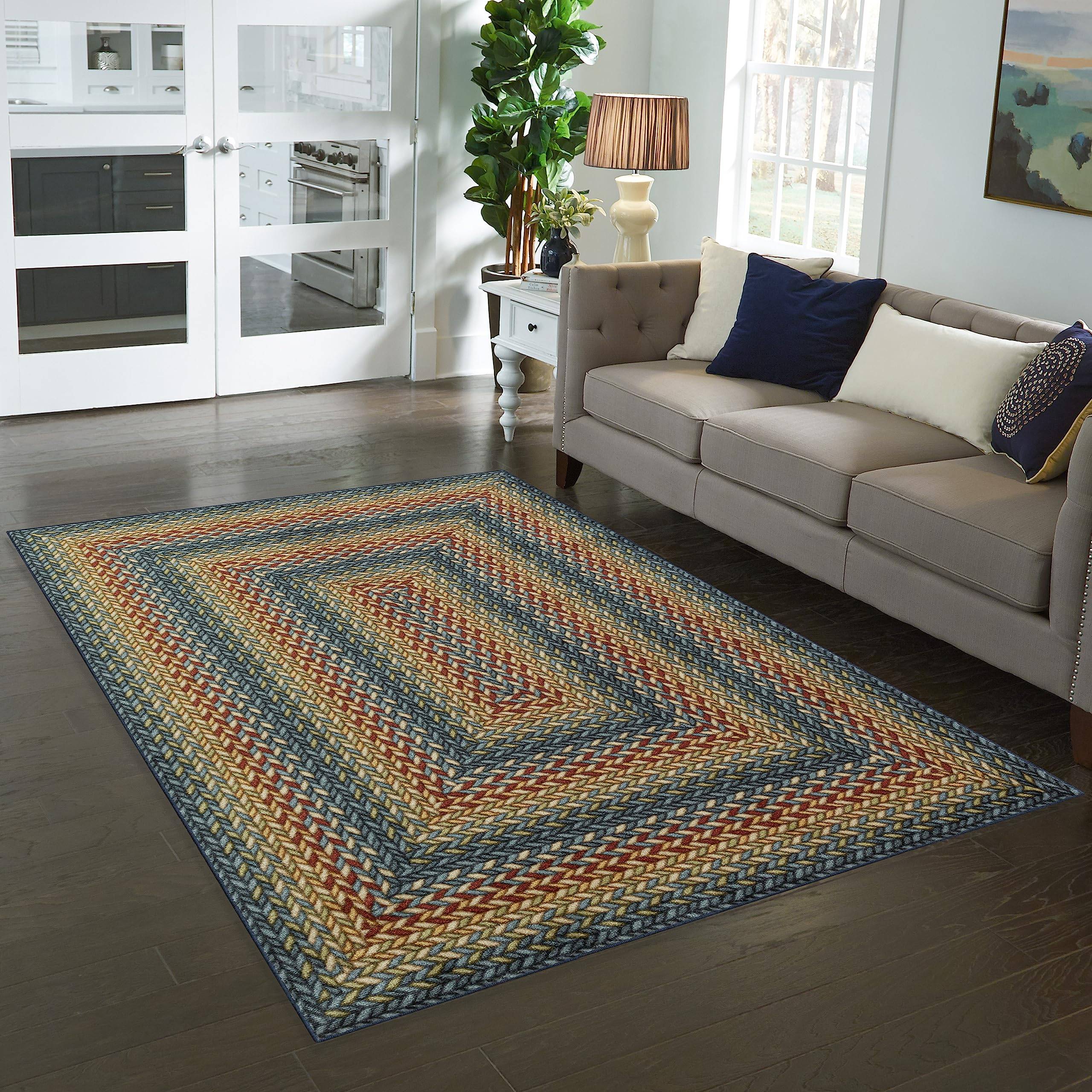 Maples Rugs Marion Braid Multicolor, Blue