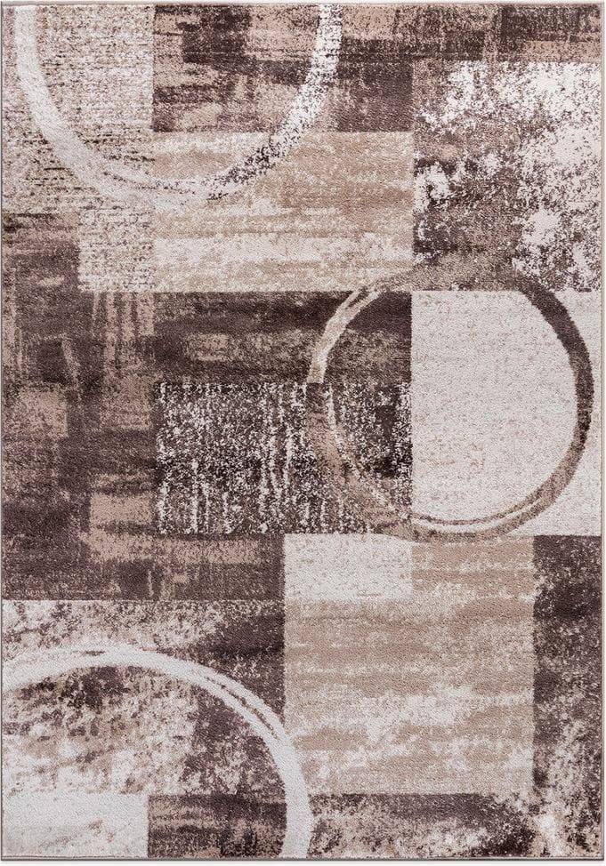 World Rug Gallery Abstract Polypropylene Machine-Made Circle Brown, Multicolor