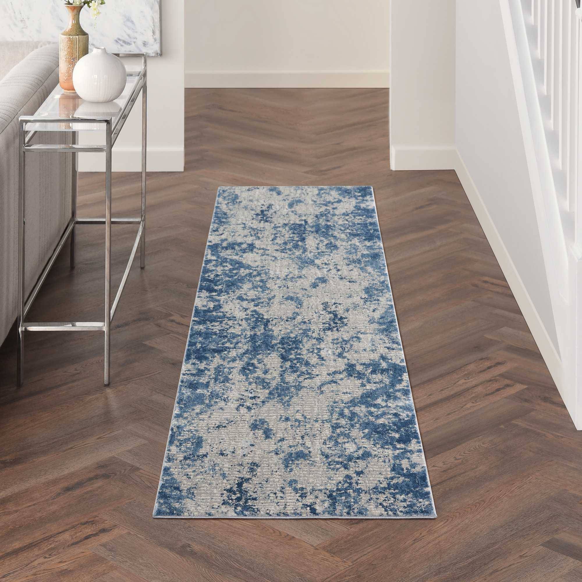 Nourison Rustic Textures RUS16 Abstract Runner Grey