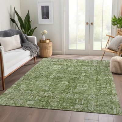 Addison Rugs Machine Washable Vintage Green