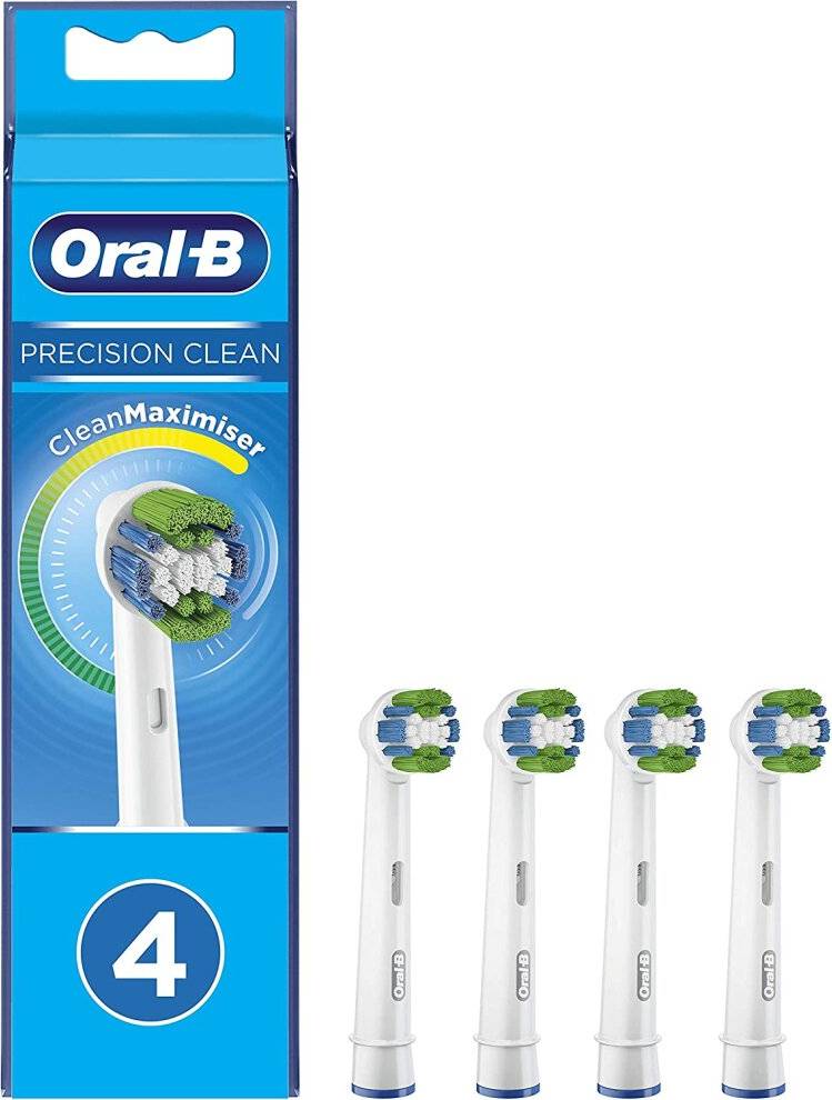 Oral b precision clean heads Oral-B Precision Clean Replacement Toothbrush Head with CleanMaximiser Technology, Pack 4