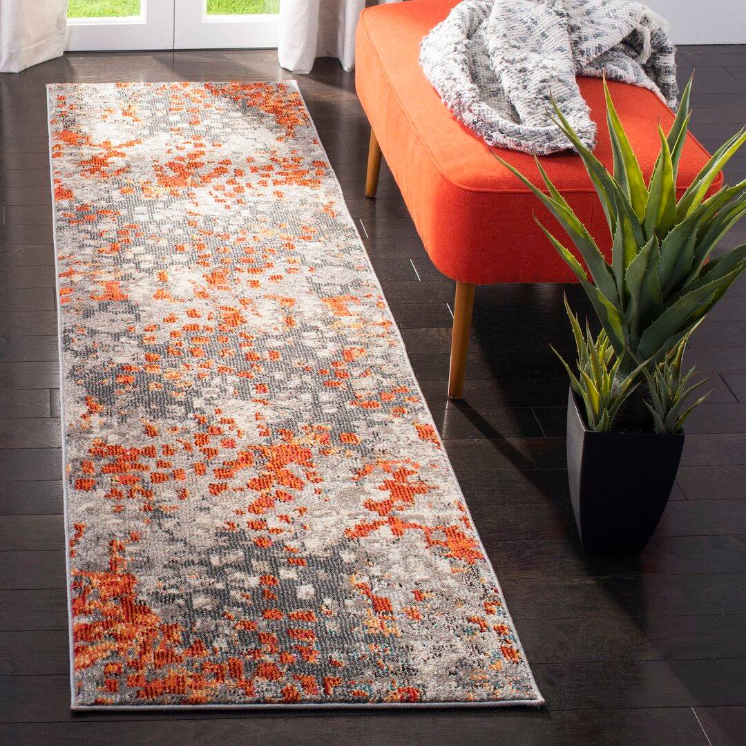 Rolling Grey/Orange Rug