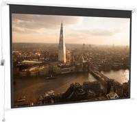 Large Electric Motorized Projector Screen White 84 Inches
