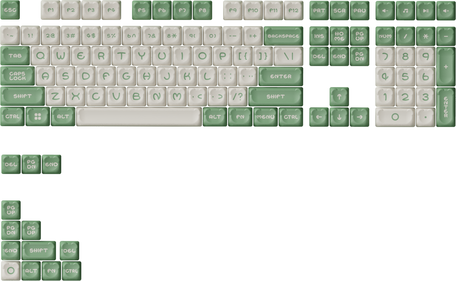Matcha Bear Keycap Set 122-Key