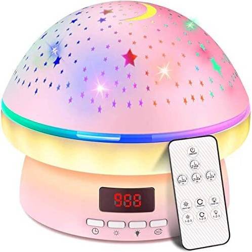 Flickor Leksaker Timer Rotation Stjärnprojektor Nattlampa