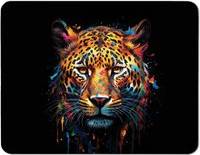 Warren Reed Splashart Leopard Place Mat Brown, Red, Multicolour