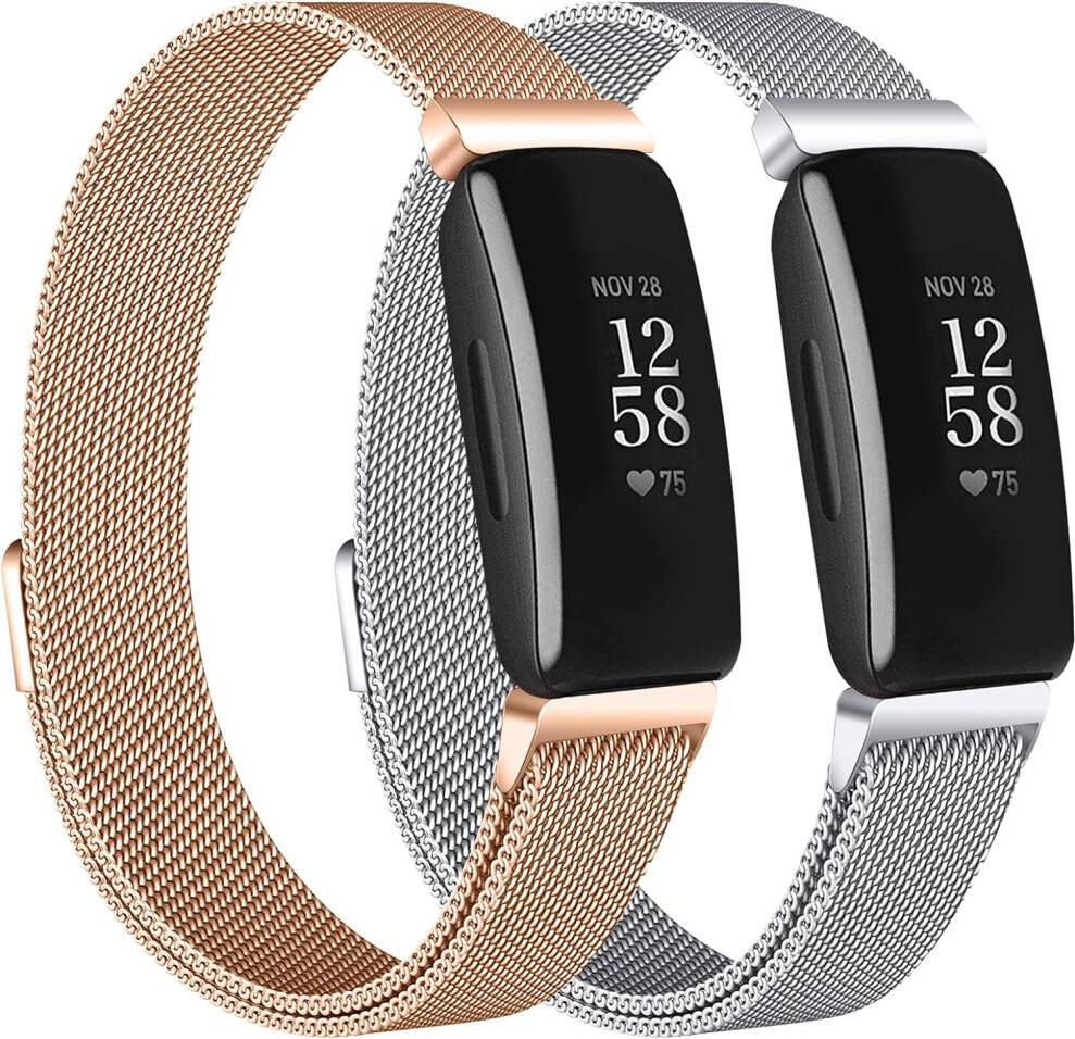 2-Pack Bands Compatible with Fitbit Inspire, Mesh Loop