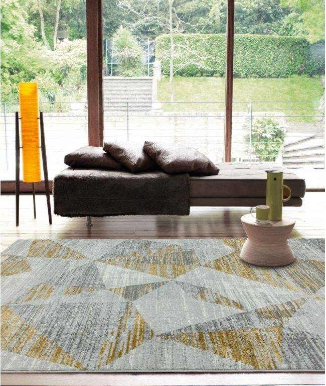 Asiatic Orion Blocks OR12 Machine Rug Yellow