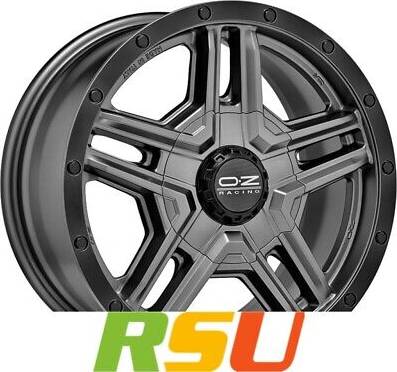 OZ Rally Adventure Matt Dark Graphite Black Lip Rivets 8X17