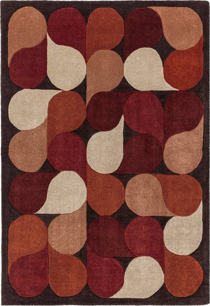 Ebern Designs Modrok Abstract Hand Woven Red