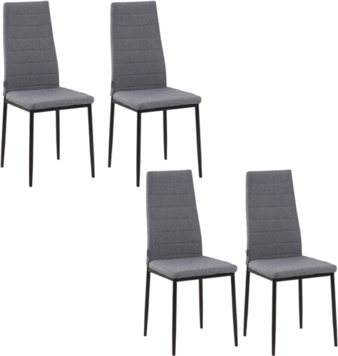 Homcom High Back Grey Kitchen Chair 97cm 4pcs