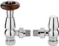 Bayswater Rounded Angled Thermostatic Radiator Valve Lockshield Chrome