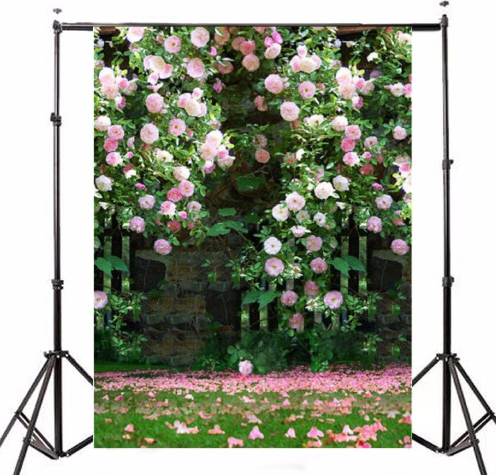 Photography Vinyl Background Romantic Wedding Rendezvous Garden Roses Cluster
