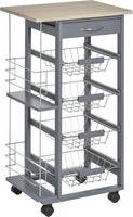 Homcom Multi-Use Kitchen Trolley with 2 Side Racks Rullbord