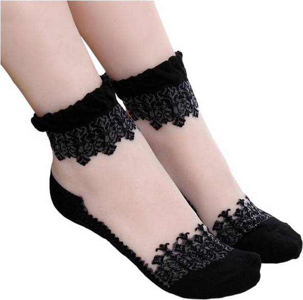 Gothic Ruffle Ankle Socks