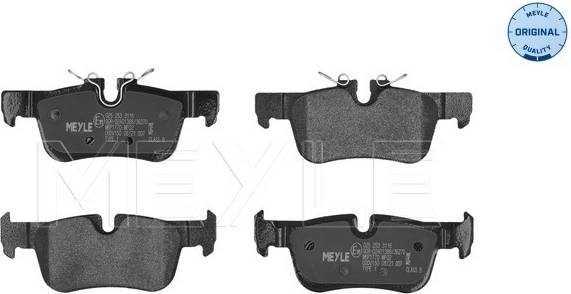Meyle Brake Pad Set Disc Brake MEYLE-ORIGINAL