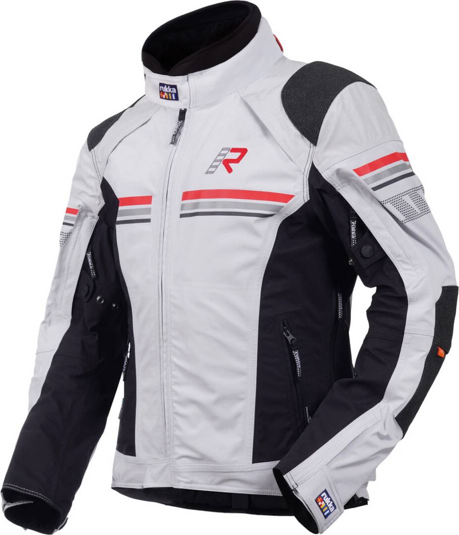 Rukka Armatou-R Motorcycle Textile Jacket - Grey/Red Man