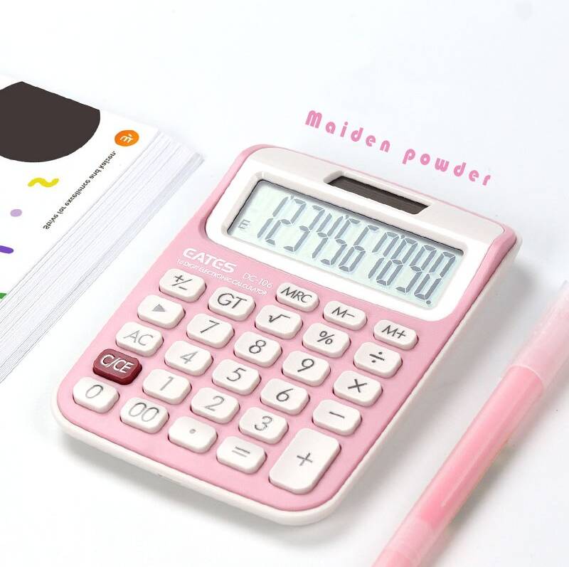 CATTES Mini Kalkylator - Rosa/Vit