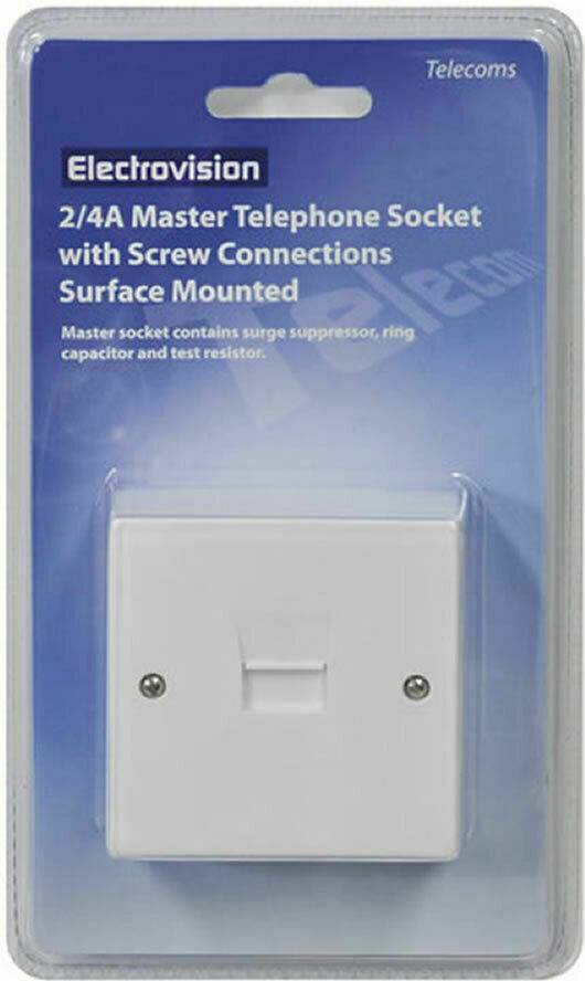 Electrovision Bt Plug 2 4a Master Telephone Socket Back Box