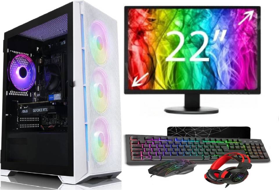 Computek Full Set Up Gaming PC Bundle: Core
