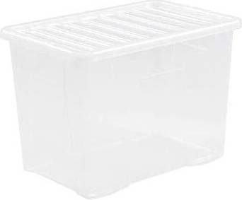 80l storage box 3 80L Clear Office Stackable Nestable Container Storage Box 3pcs