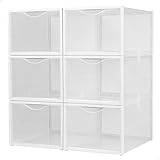 Max Home Pack 6 Boxes Stackable Plastic Shoes